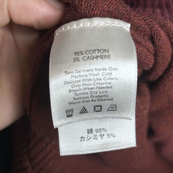 Eddie Bauer Men's Maroon Cashmere Blend V-Neck Pullover Sweater Old Money - 2XL - Picture 7 of 7